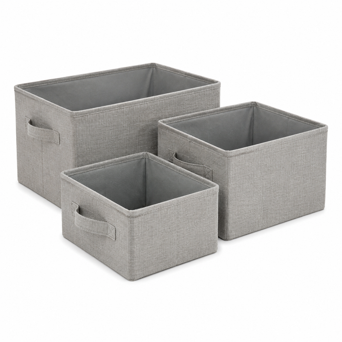 Foldable Fabric Storage Baskets - Set of 3