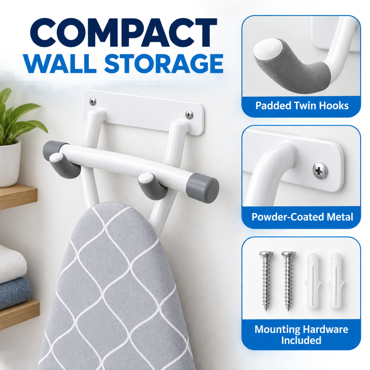 Wall-Mounted Ironing Board Storage Hook