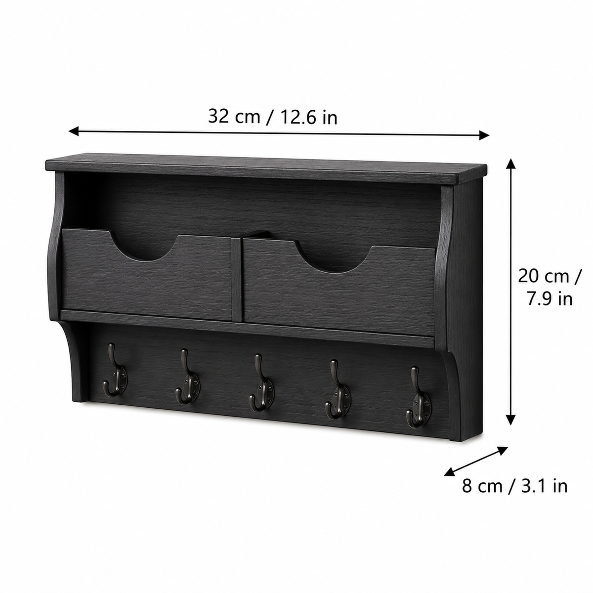 Wall-Mounted Key and Letter Holder