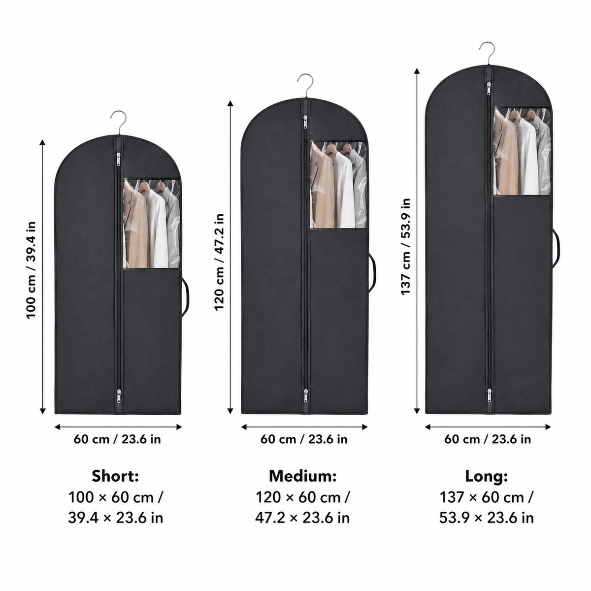 Reusable Garment Storage Bags - Set of 3