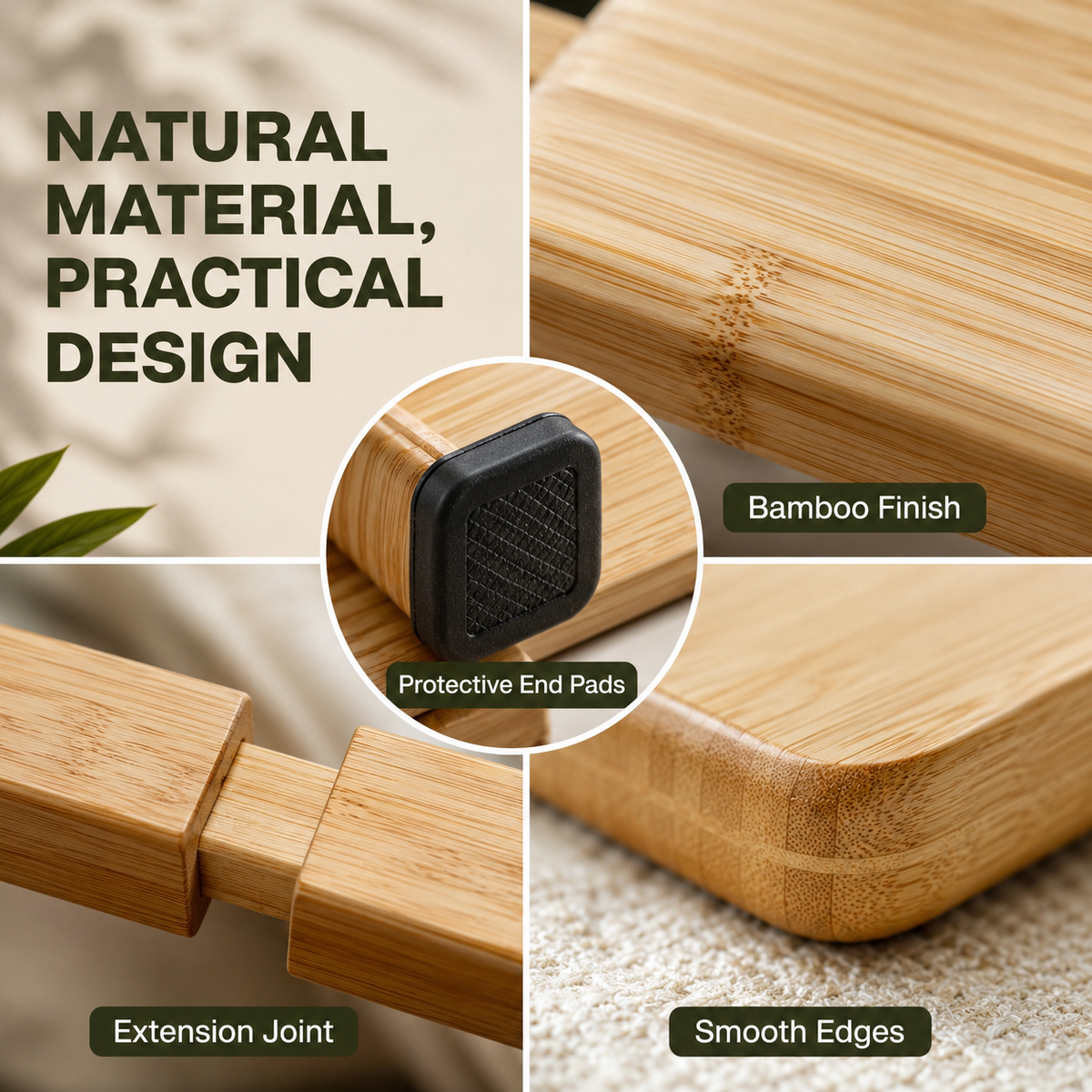 Adjustable Bamboo Drawer Dividers - Set of 4