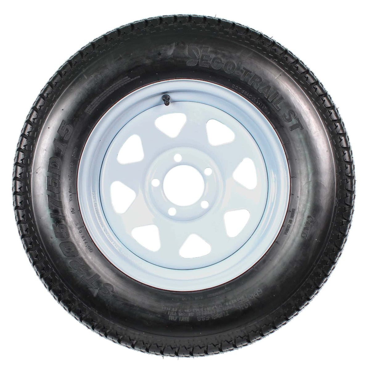 2-Pack Trailer Tires On Rims ST205/75D15 Load Range C 5-Lug White Spoke 15 inch