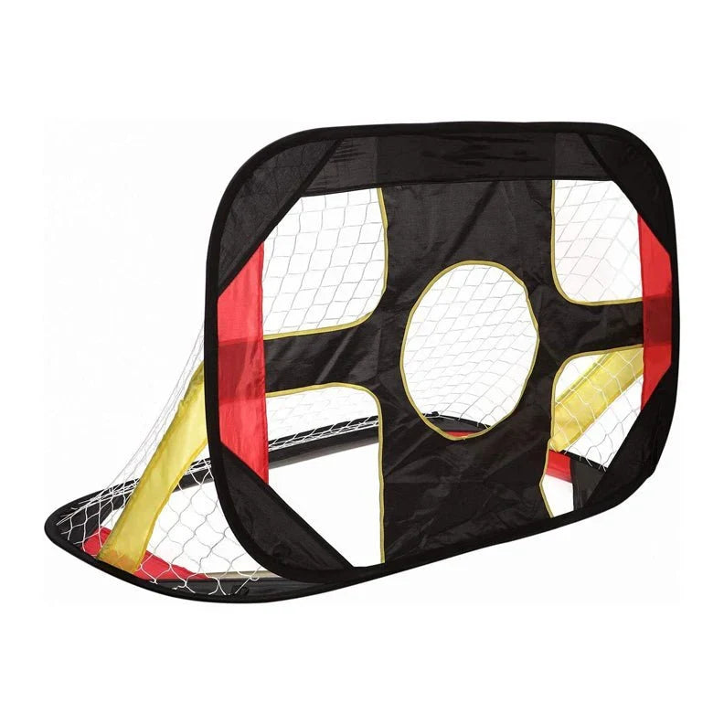 2-In-1 Kids Pop-Up Football Soccer Goal Net, 40in x 28in x 28in, Black - With Portable Bag