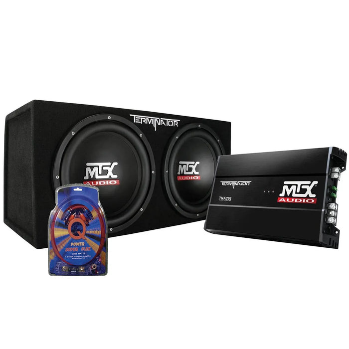 12-Inch Dual Loaded Car Subwoofer With Enclosure And Amplifier