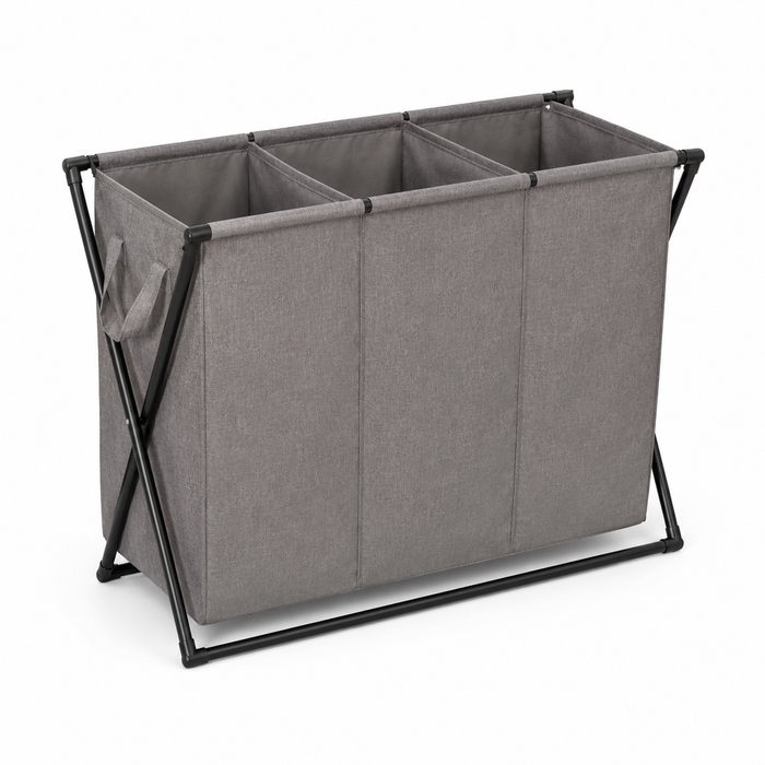 Three-Compartment Laundry Sorting Basket