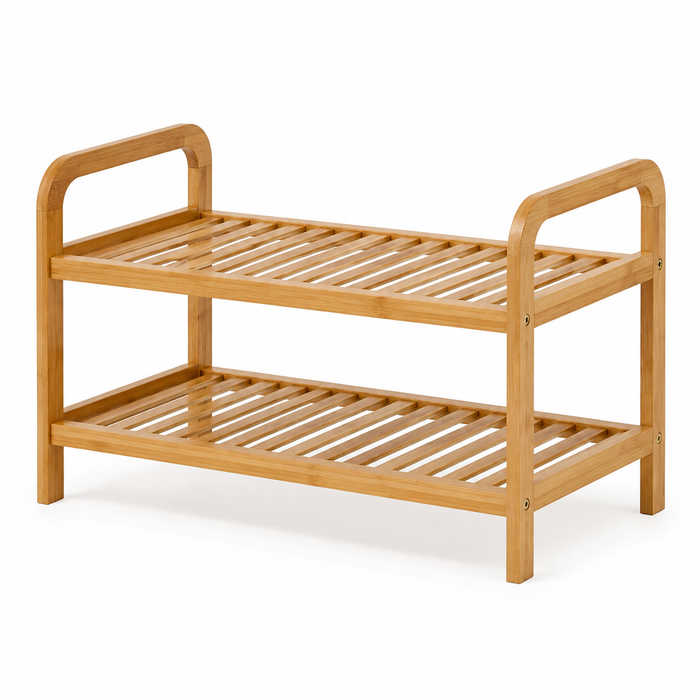 Two-Tier Bamboo Shoe Storage Rack