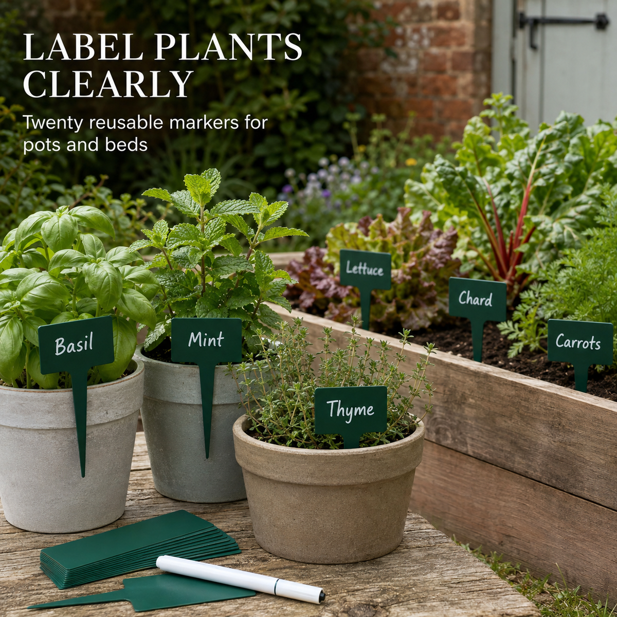 Reusable Garden Plant Labels - Set of 20