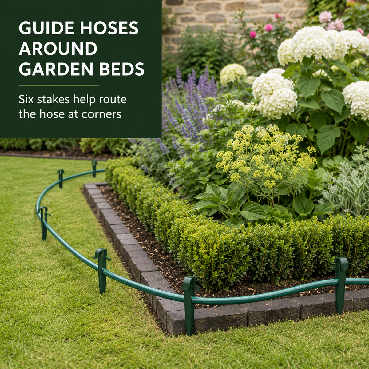 Outdoor Hose Guide Stakes - Set of 6