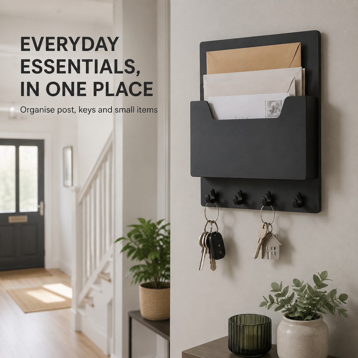 Wall-Mounted Key and Letter Holder