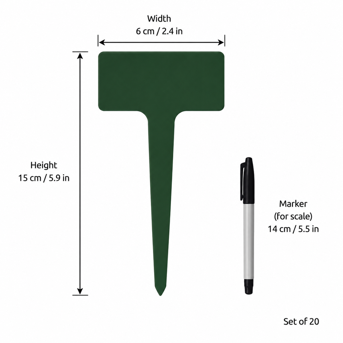 Reusable Garden Plant Labels - Set of 20