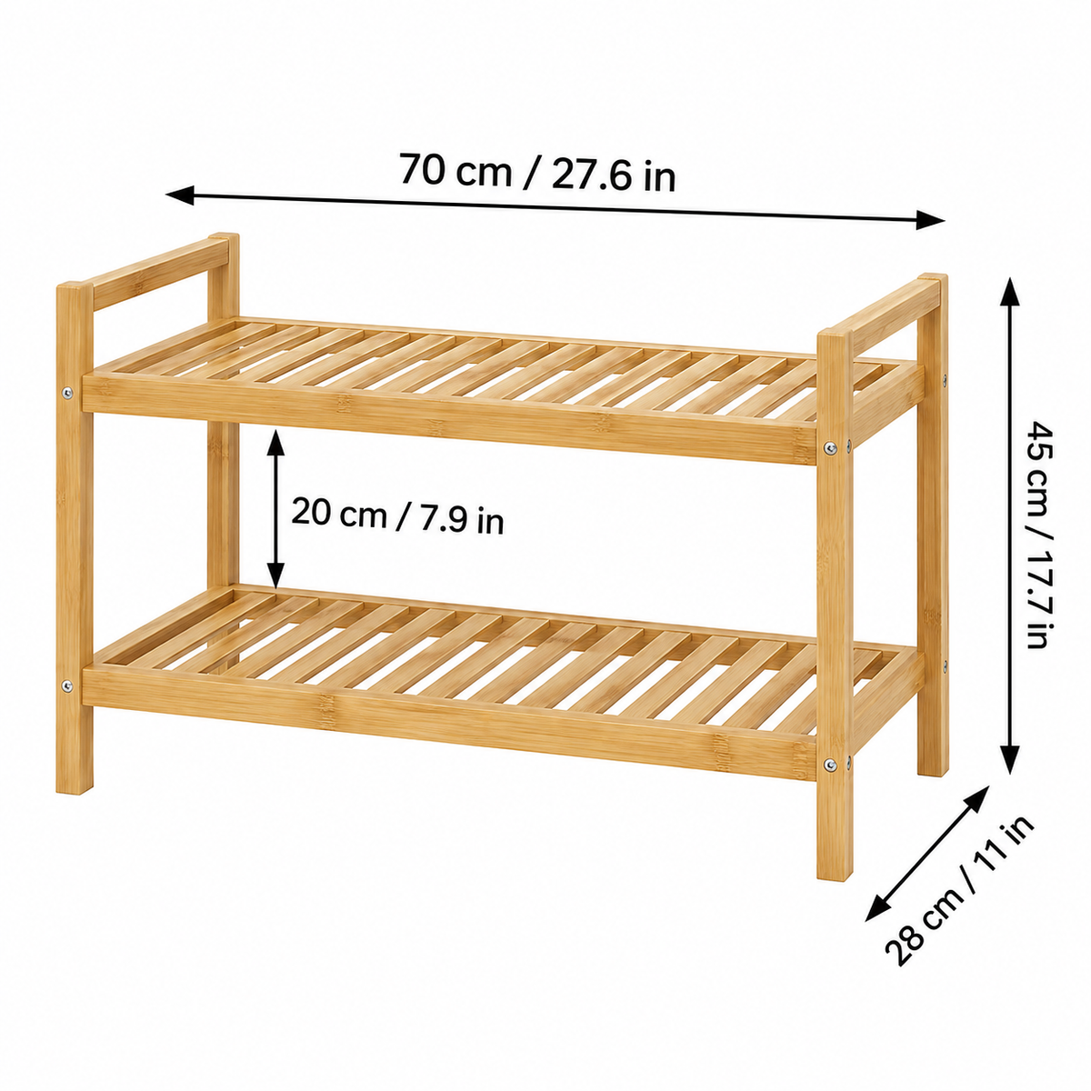 Two-Tier Bamboo Shoe Storage Rack