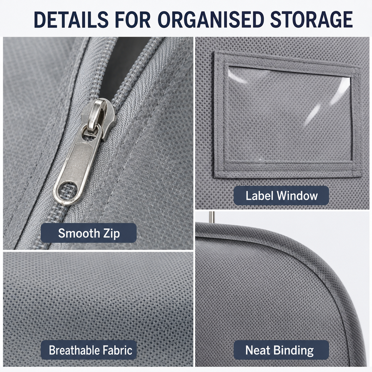 Reusable Garment Storage Bags - Set of 3