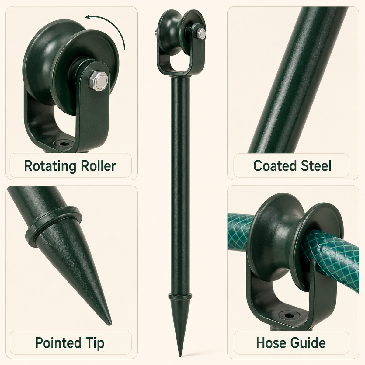 Outdoor Hose Guide Stakes - Set of 6