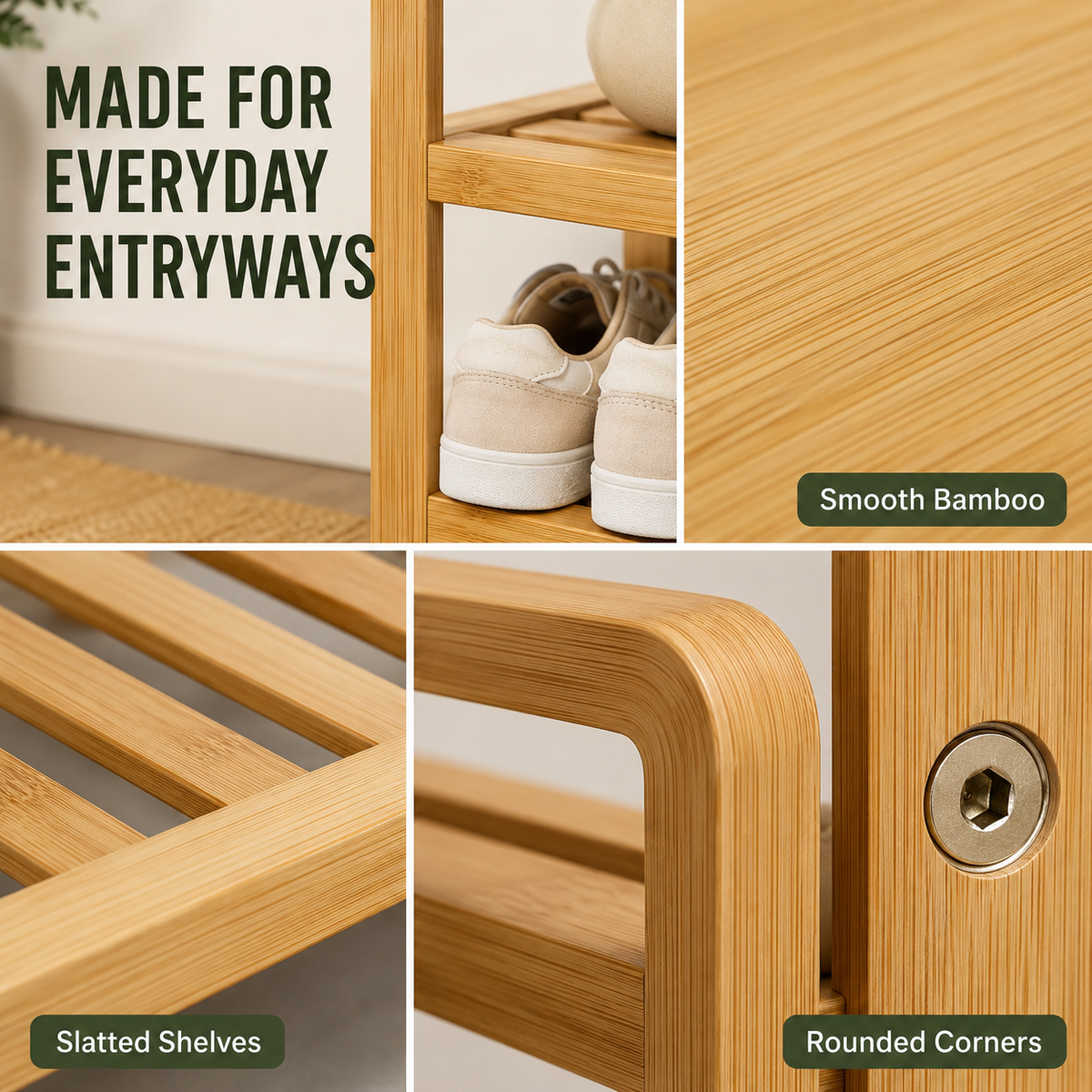 Two-Tier Bamboo Shoe Storage Rack