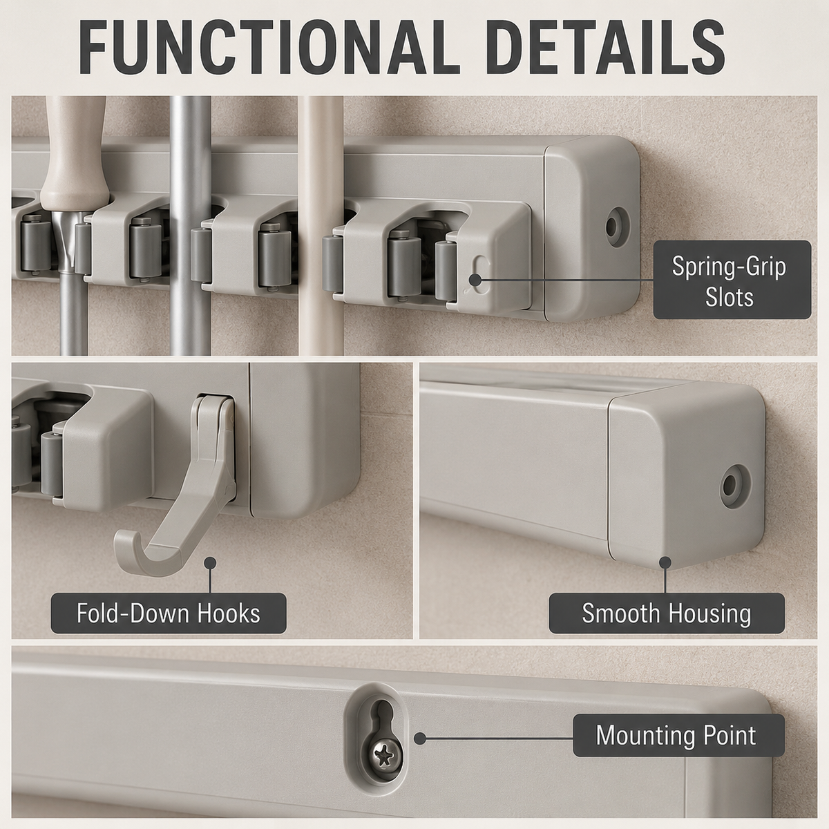 Wall-Mounted Cleaning Tool Holder